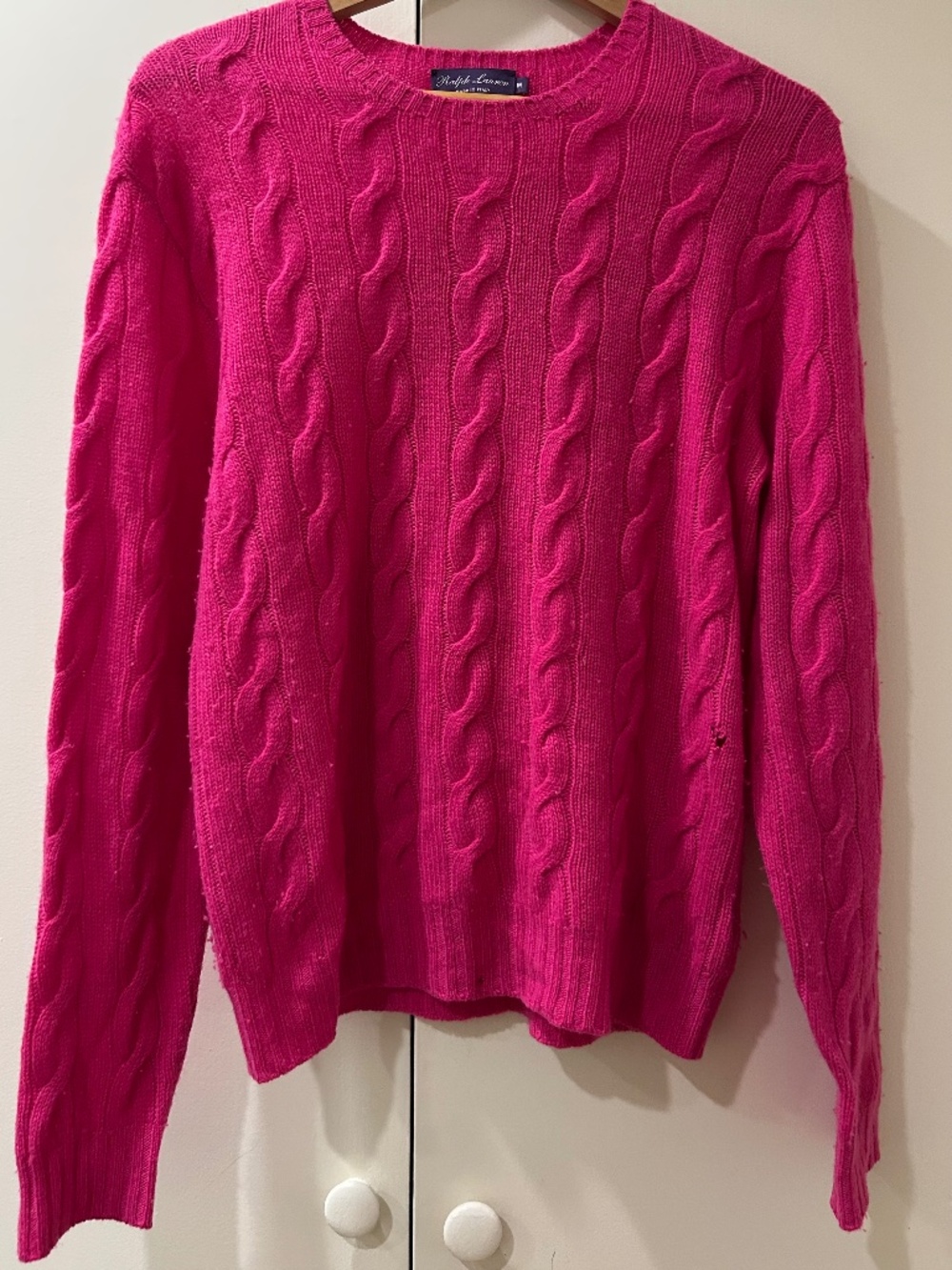 Ralph Lauren Purple Label Cashmere Sweater Hot Pink